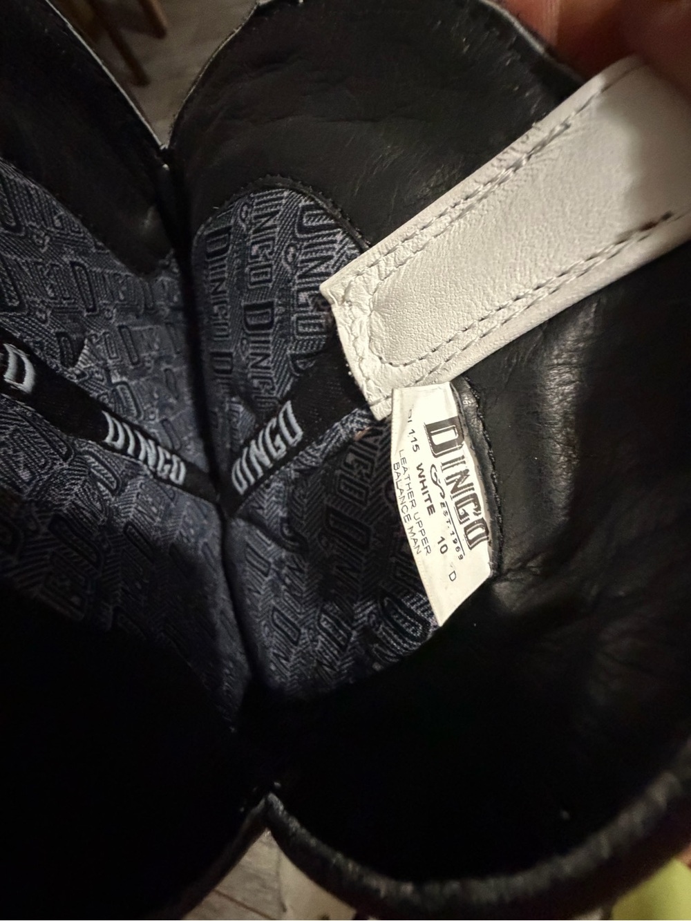 dingo White Ostrich Western Boots with Multicolor Stitching - Picture 4 of 4